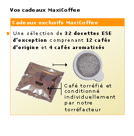 Dosette ESE gratuites pour l'achat de cette machine expresso