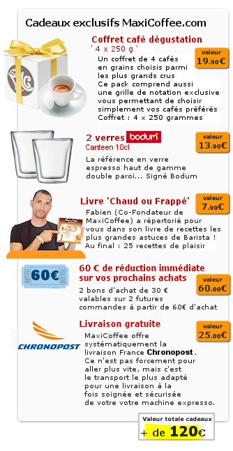L'offre cadeau pour Gaggia en machine expresso automatique