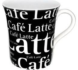 Mug noir et blanc Caf� Latte noir - 33 cl