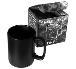 Mug noir + craie 'Laisse moi un message' - 25 cl