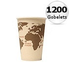 1200 gobelets en carton Monde 30cl