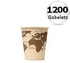 1200 gobelets en carton Monde 12cl