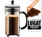 Cafeti�re  �  Piston Bodum 1 L Chambord  acier chrom� 8 tasses