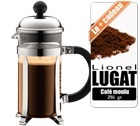 Cafeti�re  �  Piston Bodum  35 cl Chambord acier chrom� 3 tasses