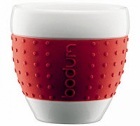 2 tasses  espresso Bodum Pavina rouge 8 cl