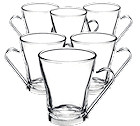 6 verres �  cappuccino Oslo avec anse - 22 cl