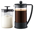 Cafeti�re � piston Brazil Noir 1L + mousseur � lait - Bodum