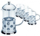 Cafeti�re �  piston (French Press) Bulle 1 Litre + 4 mugs