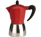 Cafeti�re  italienne look 'Vintage' rouge - 9 tasses