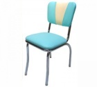 Chaise de Diner Vintage Aqua/Blanc