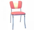 Chaise de Diner Vintage Rose/Blanc