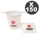 Super Pack Moak : 150 gobelets + touillettes +  sucres