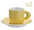 Tasses      et sous tasses perla bugatti jaune