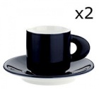 Tasses      et sous tasses perla bugatti noir