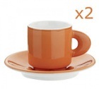 Tasses      et sous tasses perla bugatti orange