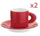Tasses      et sous tasses perla bugatti rouge