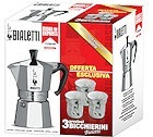 Cafeti�re italienne moka Express 3 tasses + 3 t. bicchierini argent�es