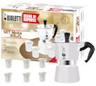 Cafeti�re italienne moka blanche 6 tasses + 6 t. bicchierini blanches
