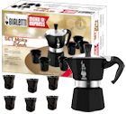 Cafeti�re italienne moka noire 6 tasses + 6 tasses bicchierini noires