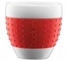 2 tasses � cappuccino Bodum Pavina rouge 25 cl