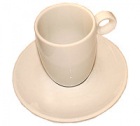 Tasses et sous tasses blanches  - 20 cl X 10