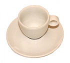 Tasses et sous tasses blanches   - 8 cl X 10