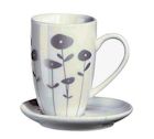 set tasse et sous tasse cappuccino Flora blanc - ASA