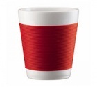 2 tasses � caf� Bodum Canteen Bande  rouge