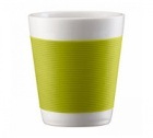 2 tasses � caf� Bodum Canteen Bande verte citron