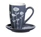 set tasse et sous tasse cappuccino Flora gris - ASA