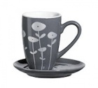 Tasse expresso gris argent en porcelaine Flora - ASA