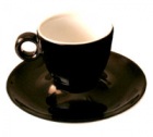 Tasses et sous tasses noires  - 6.5 cl x 12