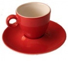 Tasses et sous tasses rouges  - 6.5 cl X 12