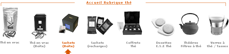 Toute la s�lection de bo�tes de th� Dammann en sachets : Th� noir, th� vert, aromatis� au meilleurs prix