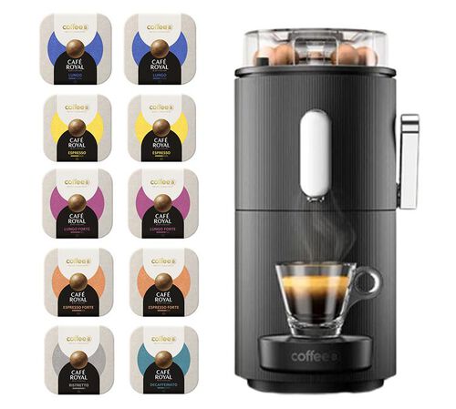 Machine COFFEE B - Globe noire + 90 boules de caf&eacute; offertes - CAF&Eacute; ROYAL