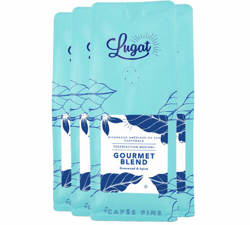 Lugat - Caff&egrave; in grani - Gourmet Blend - 4 x 250 g