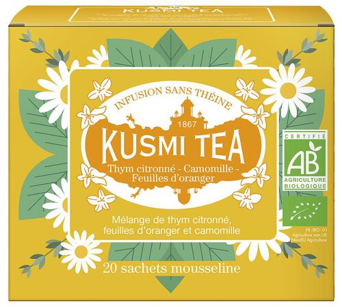 Kusmi Tea Organic Lemon Thyme and Chamomile Herbal Tea x 20 Tea Bags