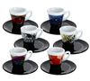 Zicaff&egrave; 'The Art of Espresso' set of 6 cups and saucers image number 7