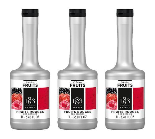 Lot de 3 pur&eacute;es de fruit Cr&eacute;ation Fruits 1883 - Fruits Rouges - 3 x 1 L