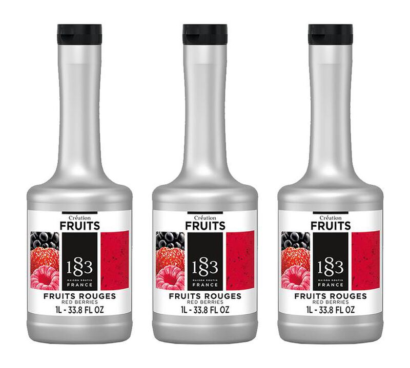 Lot de 3 pur&eacute;es de fruit Cr&eacute;ation Fruits 1883 - Fruits Rouges - 3 x 1 L image number 0