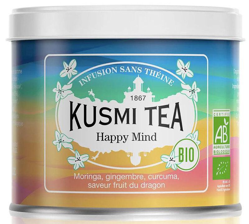 Kusmi Tea Happy Mind Organic Herbal Tea - 100g Loose Leaf Tin image number 0