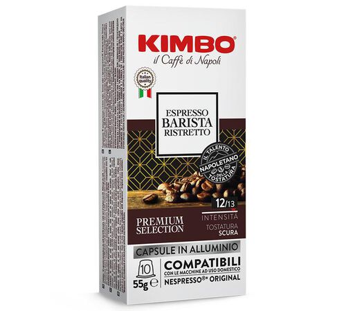 10 Nespresso* Original Compatible Capsules Espresso Barista Ristretto &ndash; KIMBO  (best before 19.9.2026)