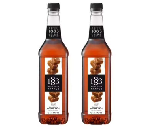 Sirop 1883 Routin Caramel Beurre Sal&eacute; - Bouteille Plastique - 2 x 1 L