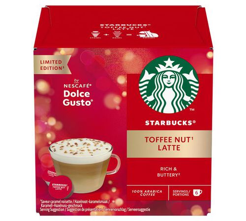 12 Nescaf&eacute;* Dolce Gusto* Compatible Pods Toffee Nut Latte &ndash; STARBUCKS