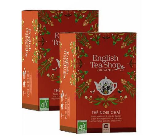Pack Th&eacute; Noir Chai Bio - 2 x 20 sachets - ENGLISH TEA SHOP
