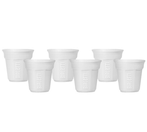 Bialetti Bicchierini white espresso cups x 6