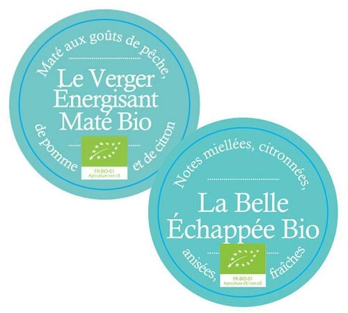 Pack Infusion La Belle &Eacute;chapp&eacute;e et Th&eacute; Mat&eacute; Le Verger &Eacute;nergisant Bio - Vrac 2 x 100 g - COMPTOIR FRAN&Ccedil;AIS DU
