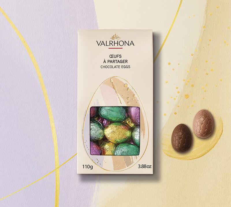 Valrhona Easter Egg Cone Praline Milk and Gianduja Biscuit - 100g image number 2