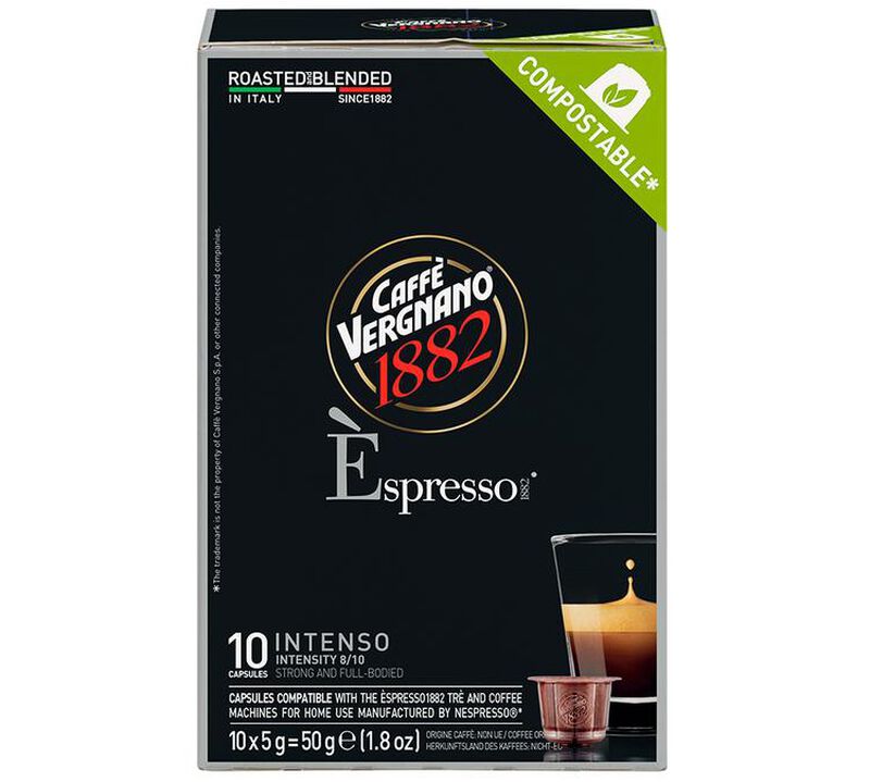 10 Nespresso* Original Compatible Capsules Espresso Intenso &ndash; CAFFE VERGNANO image number 0