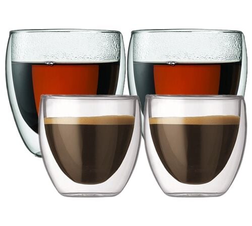 Verres double paroi BODUM - Pavina 2x8cl et 2x25cl